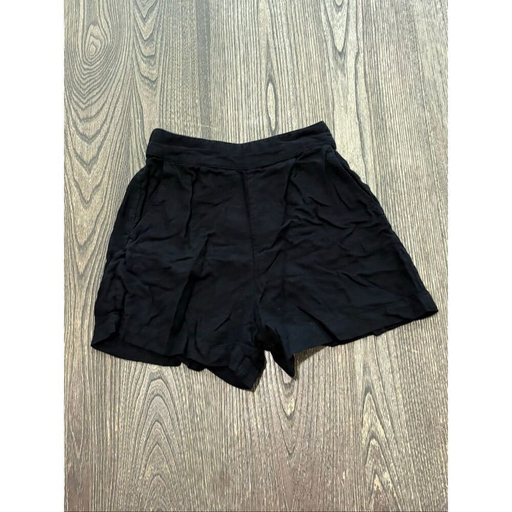 Abercrombie & Fitch Womens Linen Blend Shorts High Rise Pull-On Black Size XXS